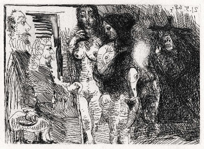 Pablo Picasso La Celestine Presentant ses Deux Pensionnaires a Deux Clients (Cramer 149; Published By Fequet et Baudier, Paris) 1971
