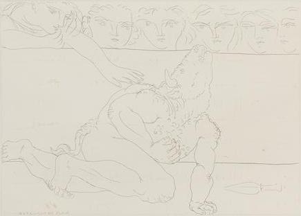 Pablo Picasso Minotaure mourant et jeune femme pitoyable (Bloch 198) 1933