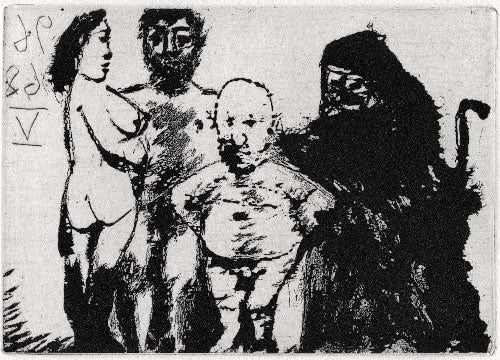 Pablo Picasso Petit Vieux Flatte par la Celestine (Cramer 149; Published By Fequet et Baudier, Paris) 1971