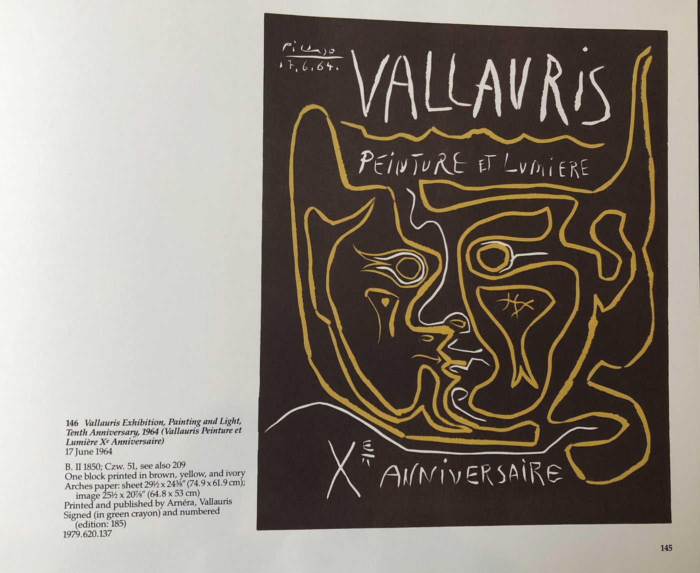 Pablo Picasso Vallauris Peinture et Lumière, Xᵉ Anniversaire (Vallauris Painting and Light, Tenth Anniversary) (Baer 1353, Bloch 1850, Czw 51) 1964
