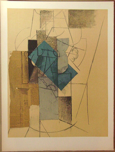 Pablo Picasso (after) Papiers Colles 1910-1914 (Tete d'Homme au Chapeau) (Cramer 137) 1966