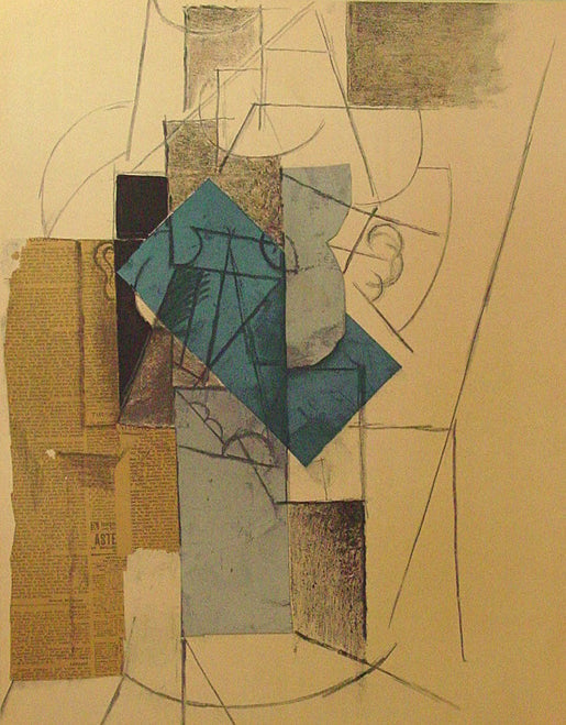 Pablo Picasso (after) Papiers Colles 1910-1914 (Tete d'Homme au Chapeau) (Cramer 137) 1966