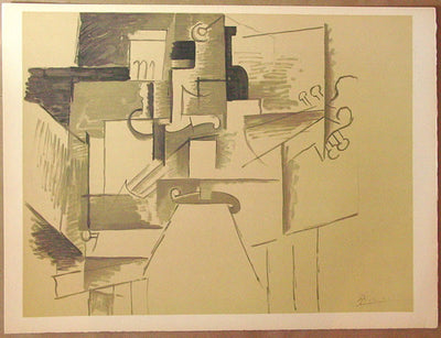 Pablo Picasso (after) Papiers Colles 1910-1914 (Violin et Bouteille) (Cramer 137) 1966