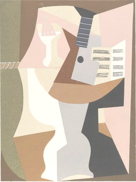 Pablo Picasso (after) Pedestal Table with Guitar 1920