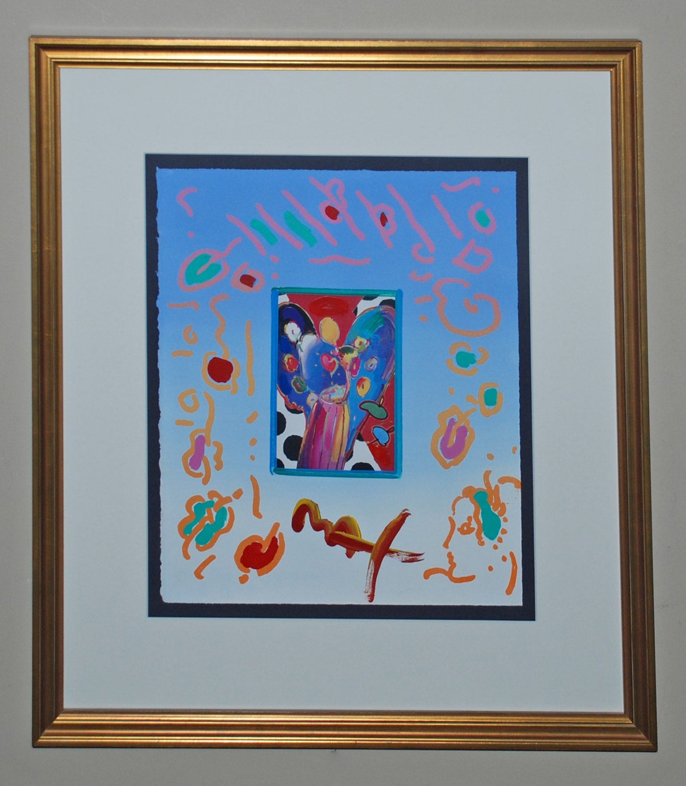 Peter Max Angel with Heart Collage, Version II 1998