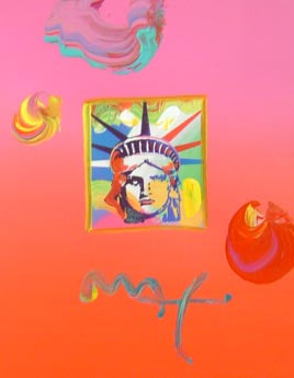 Peter Max Statue of Liberty Red 2000