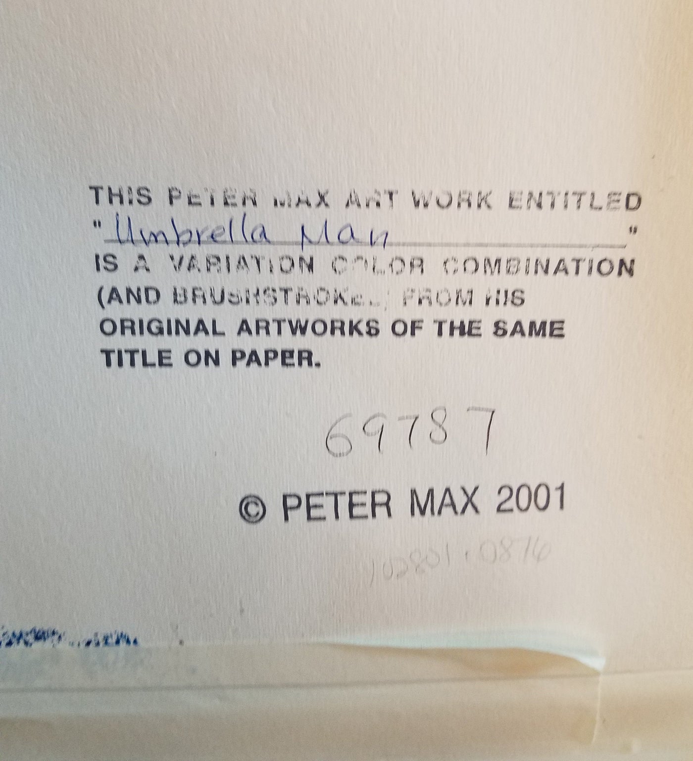 Peter Max Umbrella Man 2001