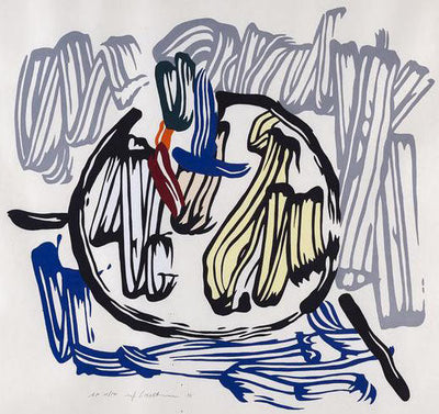 Roy Lichtenstein Apple with Gray Background (Corlett 194) 1983