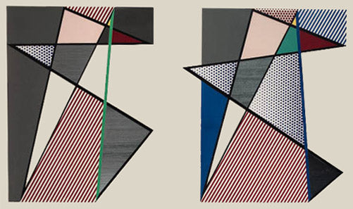 Roy Lichtenstein Imperfect Diptych 57 7/8" x 93 3/4" (Corlett 225) 1988