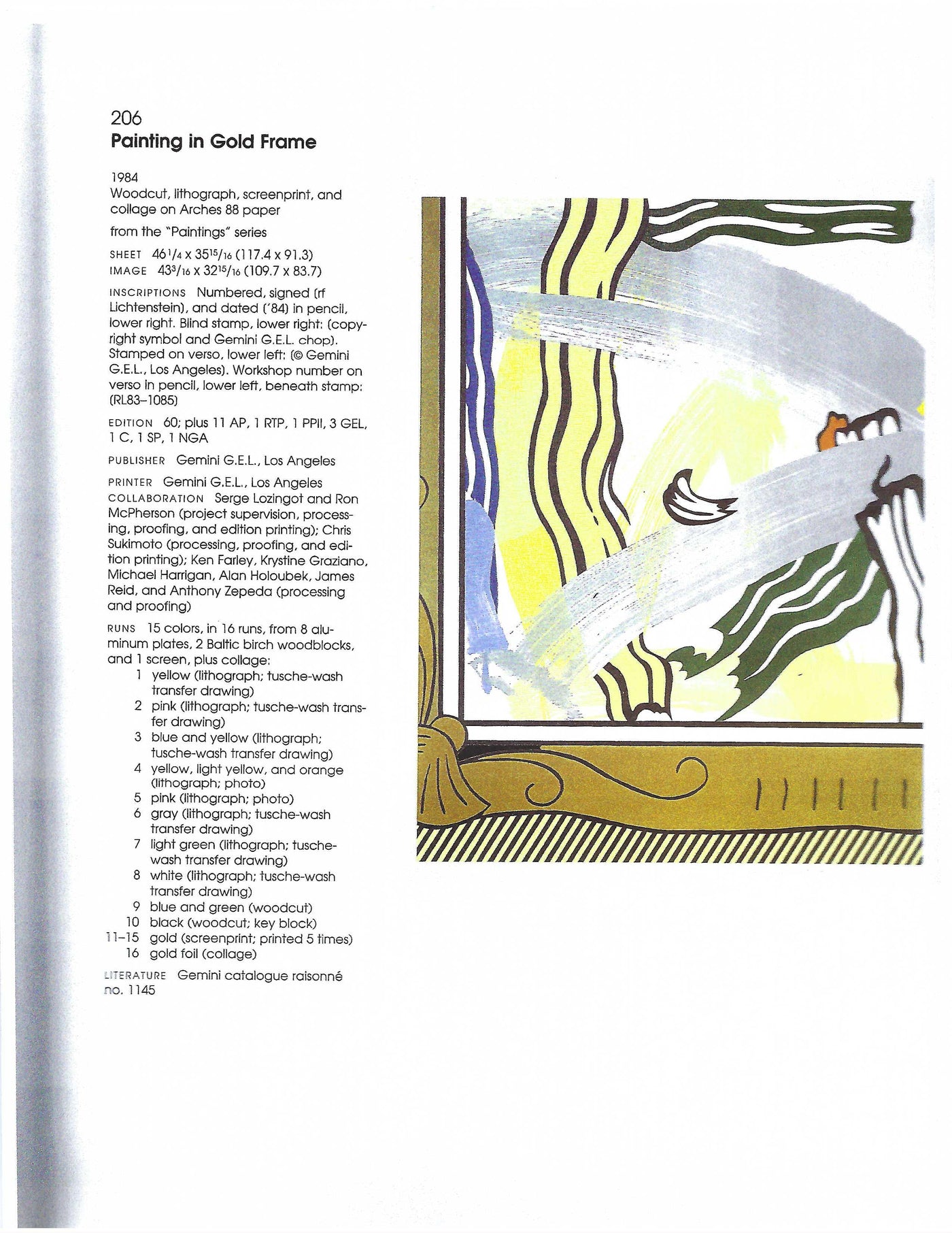 Roy Lichtenstein Painting in Gold Frame (Corlett 206) 1984