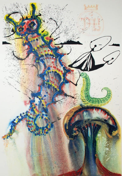 Salvador Dali Alice in Wonderland Advice from a Caterpillar (Field 69-5 F) 1969