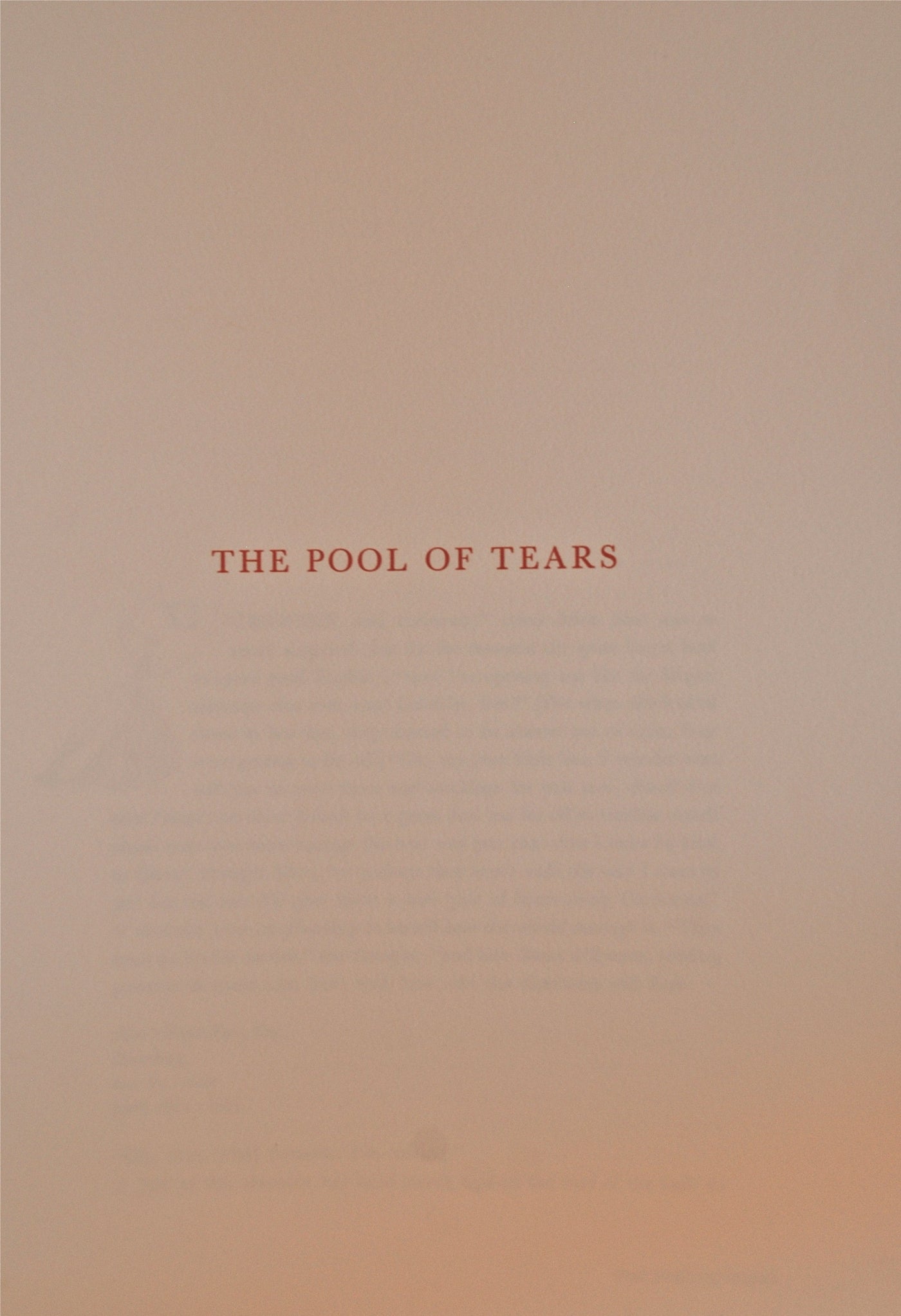 Salvador Dali Alice in Wonderland The Pool of Tears (Field 69-5 C) 1969