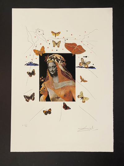 Salvador Dali Surrealist Portrait of Dali Surrounded by Butterflies (Field 71-15 G) 1971