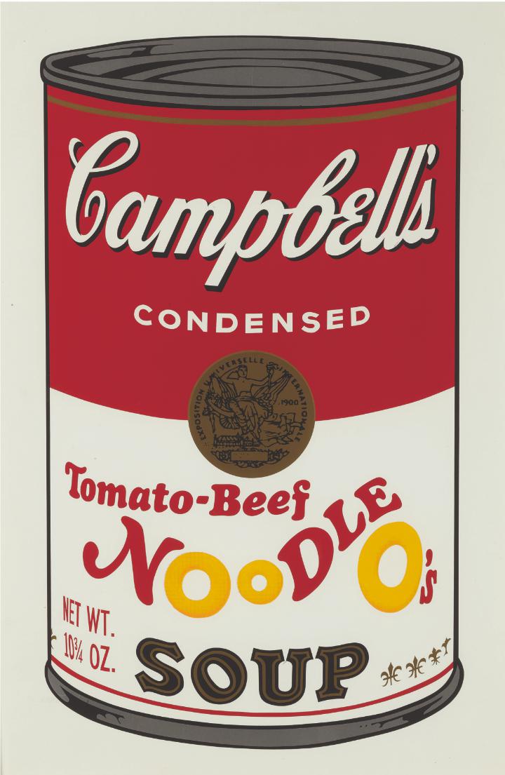 Sunday B. Morning (after Andy Warhol) Tomato Beef Noodle-O's