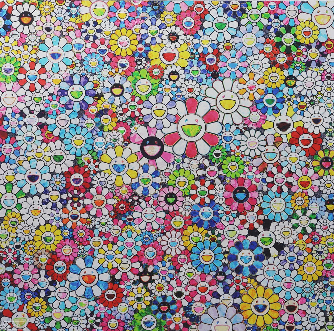 Takashi Murakami Flowers with Smiley Faces 2020 – Georgetown Frame