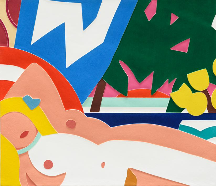 Tom Wesselmann Sunset Nude with Yellow Tulips 2004