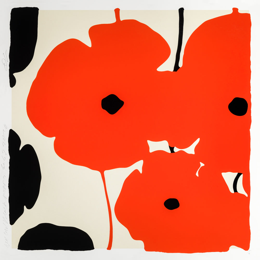 Donald Sultan Red and Black Poppies 2020